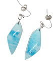 Boucles d'oreilles "écume bleutée" en argile polymère, bijou unique